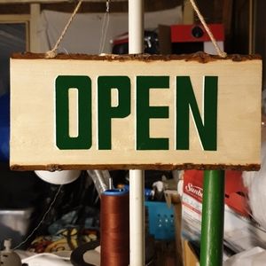 Wood Open and Close Sign